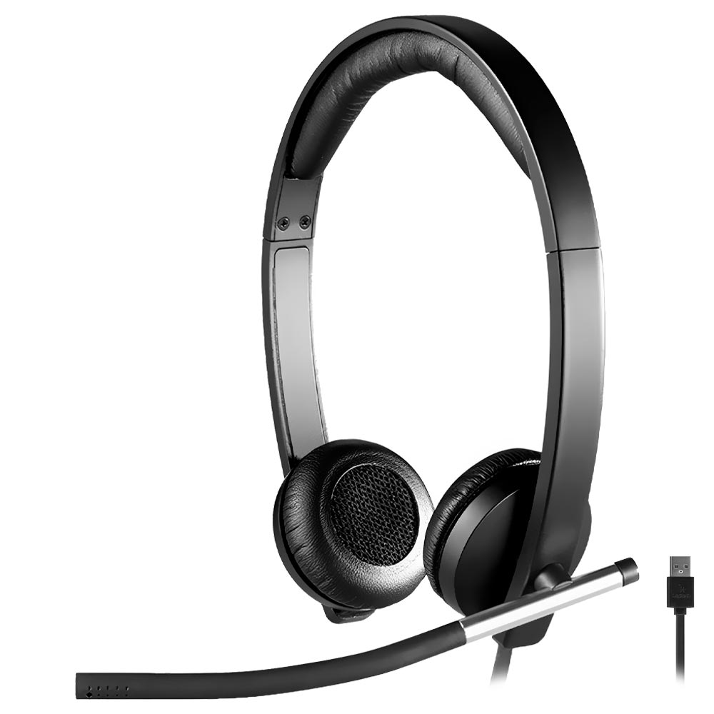 Auricular Logitech H650E Stereo Con Cable - Negro (981-000518)