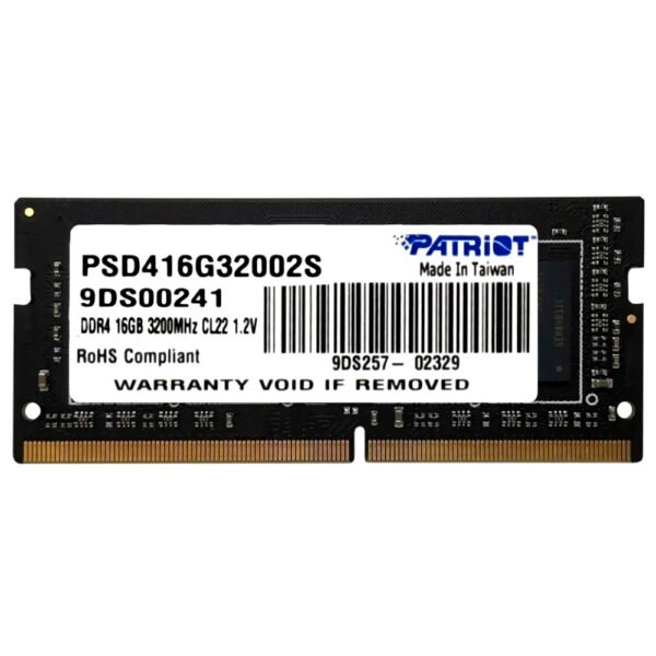 Memoria RAM   Notebook Patriot DDR4 16GB 3200MHz PSD416G32002S