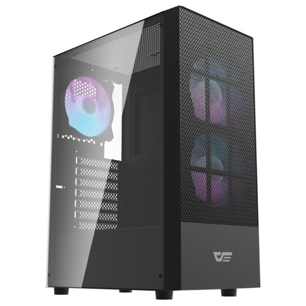 Gabinete Gamer darkFlash A290 Mid Tower 3 Cooler RGB Negro