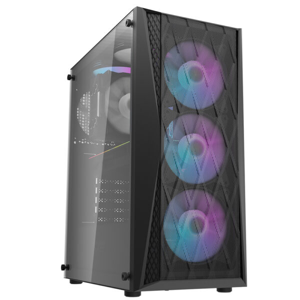 Gabinete Gamer darkFlash DK352 E-ATX 4 Cooler RGB Negro