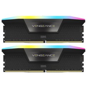 Memoria RAM Corsair Vengeance RGB DDR5 64GB (2x32GB) 6000MHz Negro (CMH64GX5M2B6000C40)