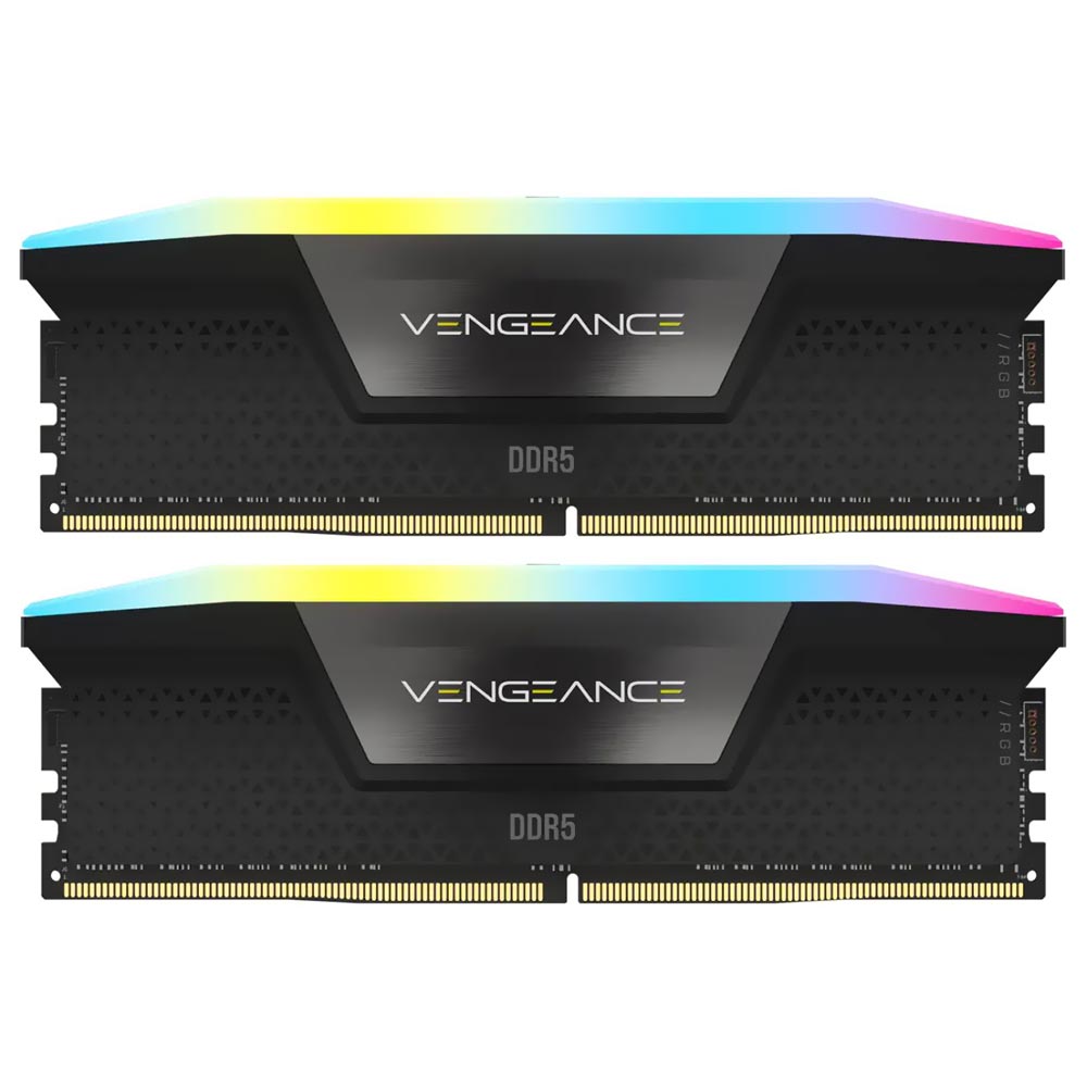 Memoria RAM Corsair Vengeance RGB DDR5 64GB (2x32GB) 6000MHz Negro (CMH64GX5M2B6000C40)