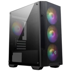 Gabinete Gamer MSI MAG Forge M100A Micro ATX 4 Cooler ARGB Negro