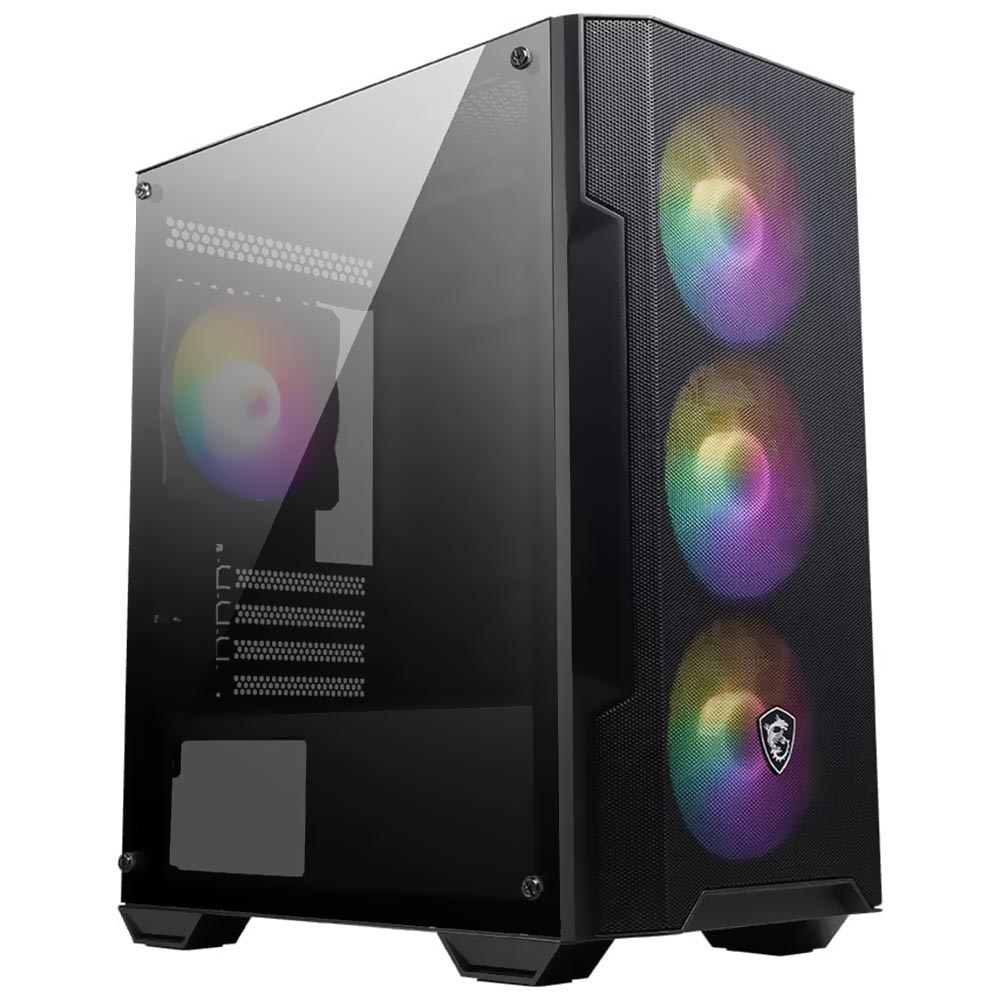 Gabinete Gamer MSI MAG Forge M100A Micro ATX 4 Cooler ARGB Negro