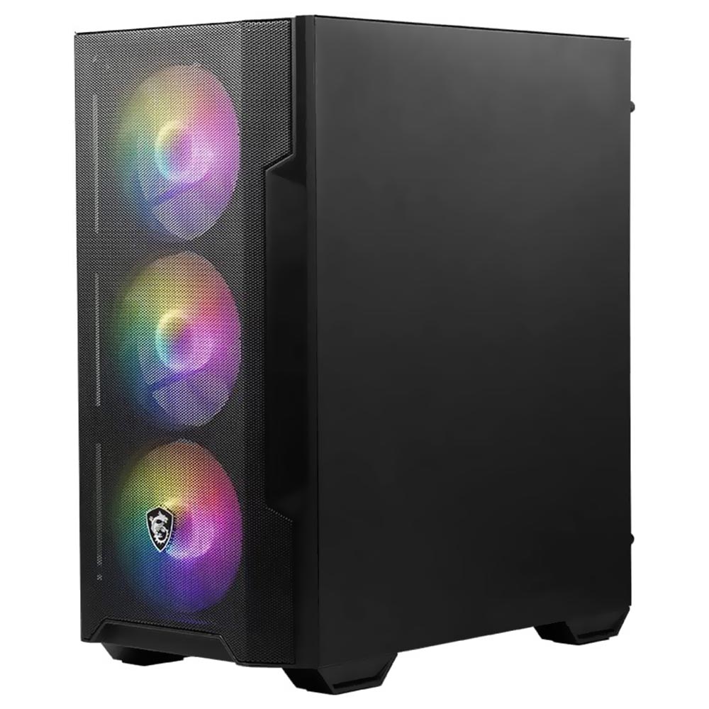 Gabinete Gamer MSI MAG Forge M100A Micro ATX 4 Cooler ARGB Negro