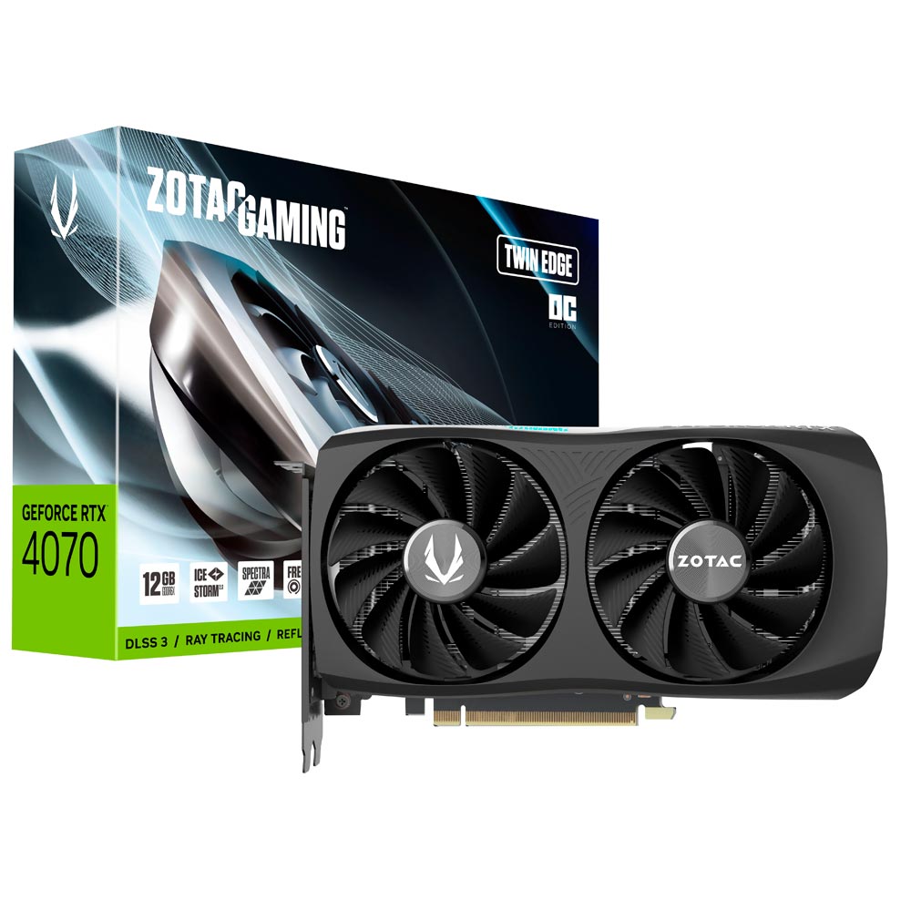 Tarjeta Gráfica Zotac Twin Edge Gaming OC 12gb GeForce RTX4070 GDDR6X - ZT-D40700H-10M