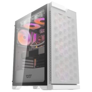 Gabinete Gamer darkFlash DK361 ATX 4 Cooler ARGB Blanco