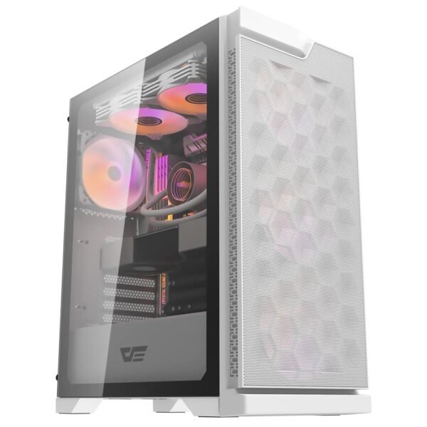 Gabinete Gamer Darkflash DK361 ATX 4 Cooler ARGB Blanco