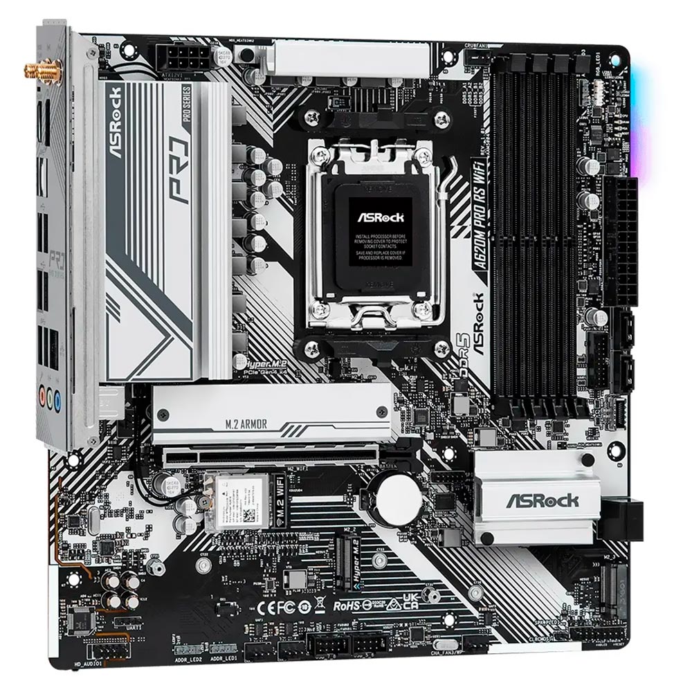 Placa Madre ASRock A620M Pro RS Wi-Fi Socket AM5 DDR5