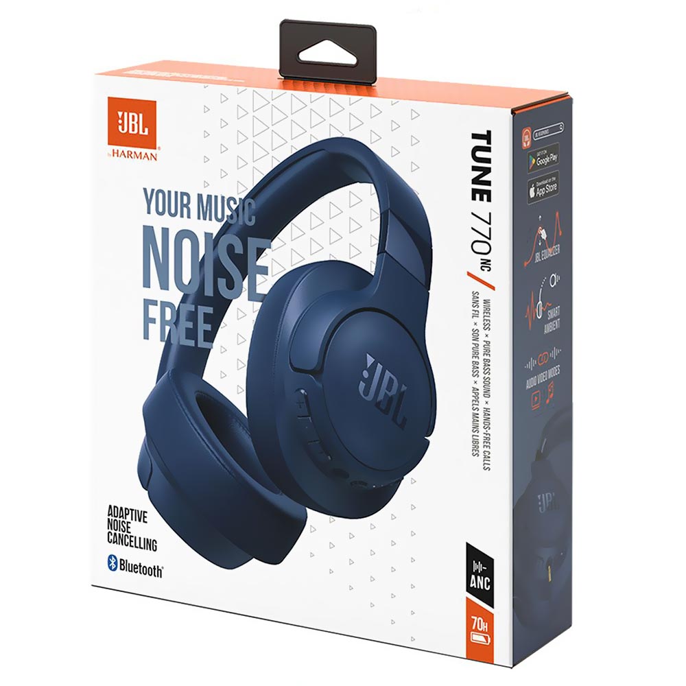 Auricular JBL Tune T770NC Pure Bass Bluetooth - Azul
