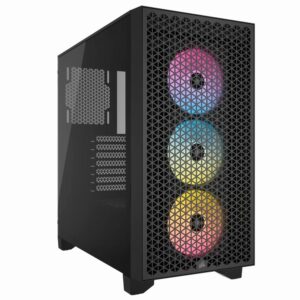 Gabinete Gamer Corsair 3000D Airflow CC-9011255-WW Mid Tower 3 Cooler RGB Negro