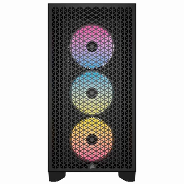 Gabinete Gamer Corsair 3000D Airflow CC-9011255-WW Mid Tower 3 Cooler RGB Negro