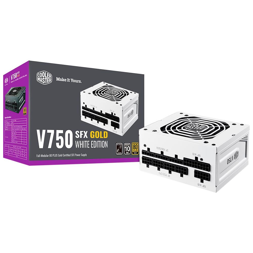 Fuente de Alimentación Cooler Master V750 SFX Gold White Edition 750W SFX Modular 80 Plus Gold - MPY-7501-SFHAGV-WU