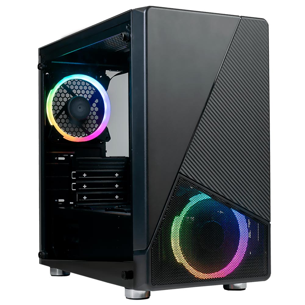 Gabinete Gamer AZZA Noir 130 CSAZ-130 Mid Tower 2 Cooler RGB Negro