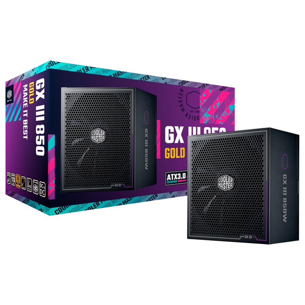 Fuente de Alimentación Cooler Master GX III 850 Gold 850W Modular 80 Plus Gold - MPX-8503-AFAG-BUS