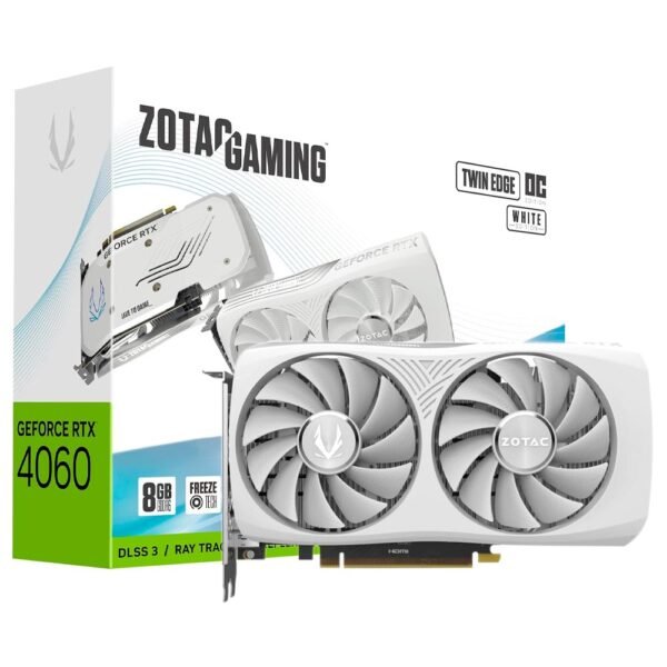 Tarjeta Gráfica Zotac Gaming Twin Edge OC White 8GB GeForce RTX4060 GDDR6 ZT-D40600Q-10M