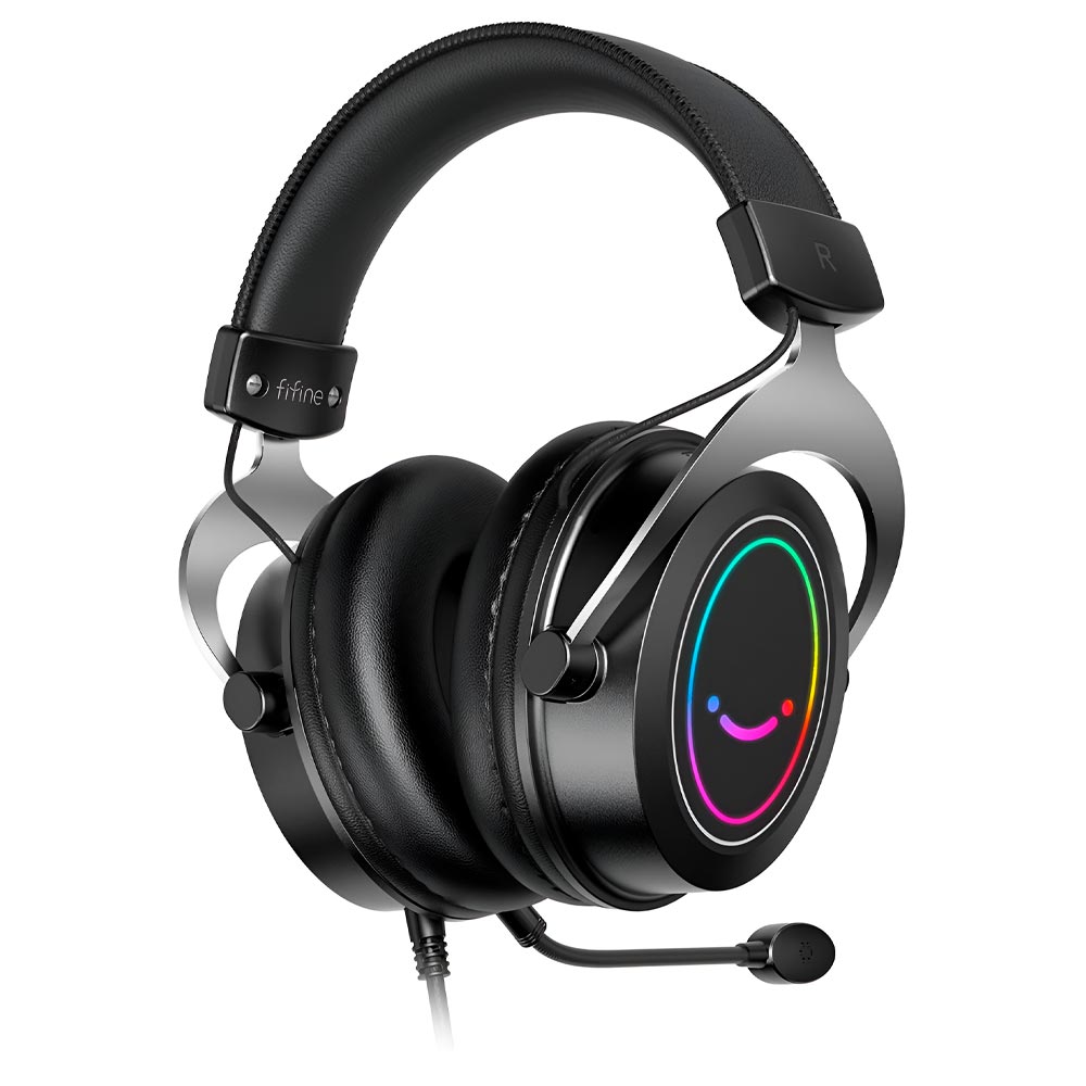 Auricular Gamer Fifine H3 Ampligame RGB Con Cable - Negro