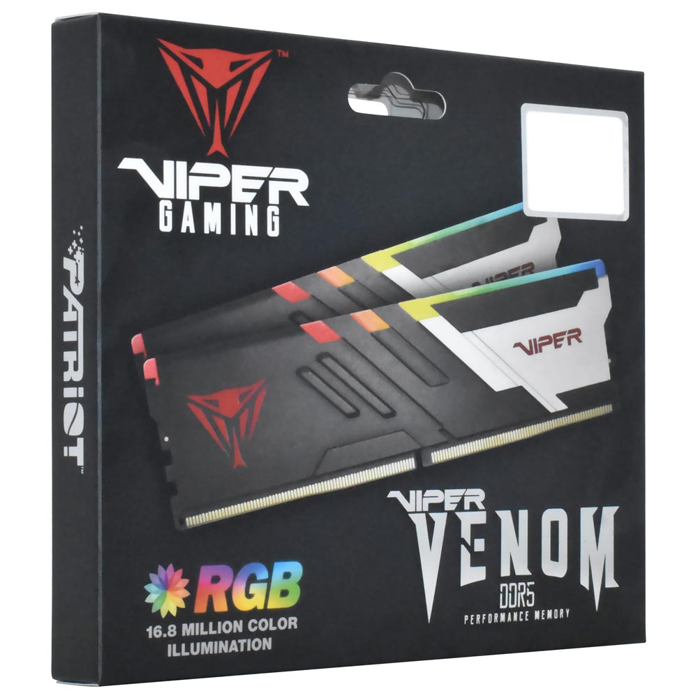 Memoria RAM Patriot Viper Venom DDR5 32GB (2x16GB) 5600MHz RGB - Negro / Plata (PVVR532G560C36K)