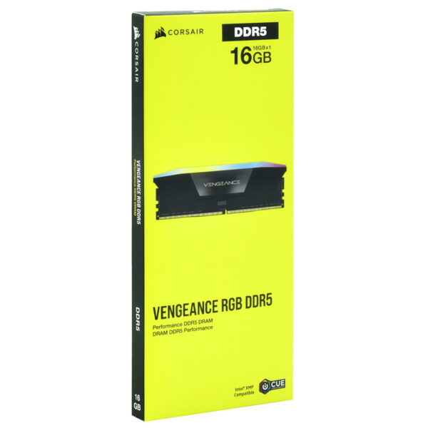 Memoria RAM Corsair Vengeance RGB DDR5 16GB 5600MHz Negro (CMH16GX5M1B5600C40)