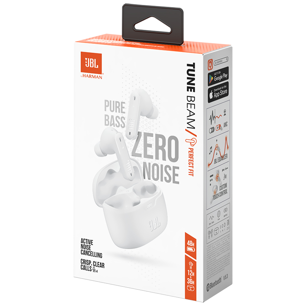 Auricular JBL Tune Beam Perfect Fit TWS Bluetooth - Blanco