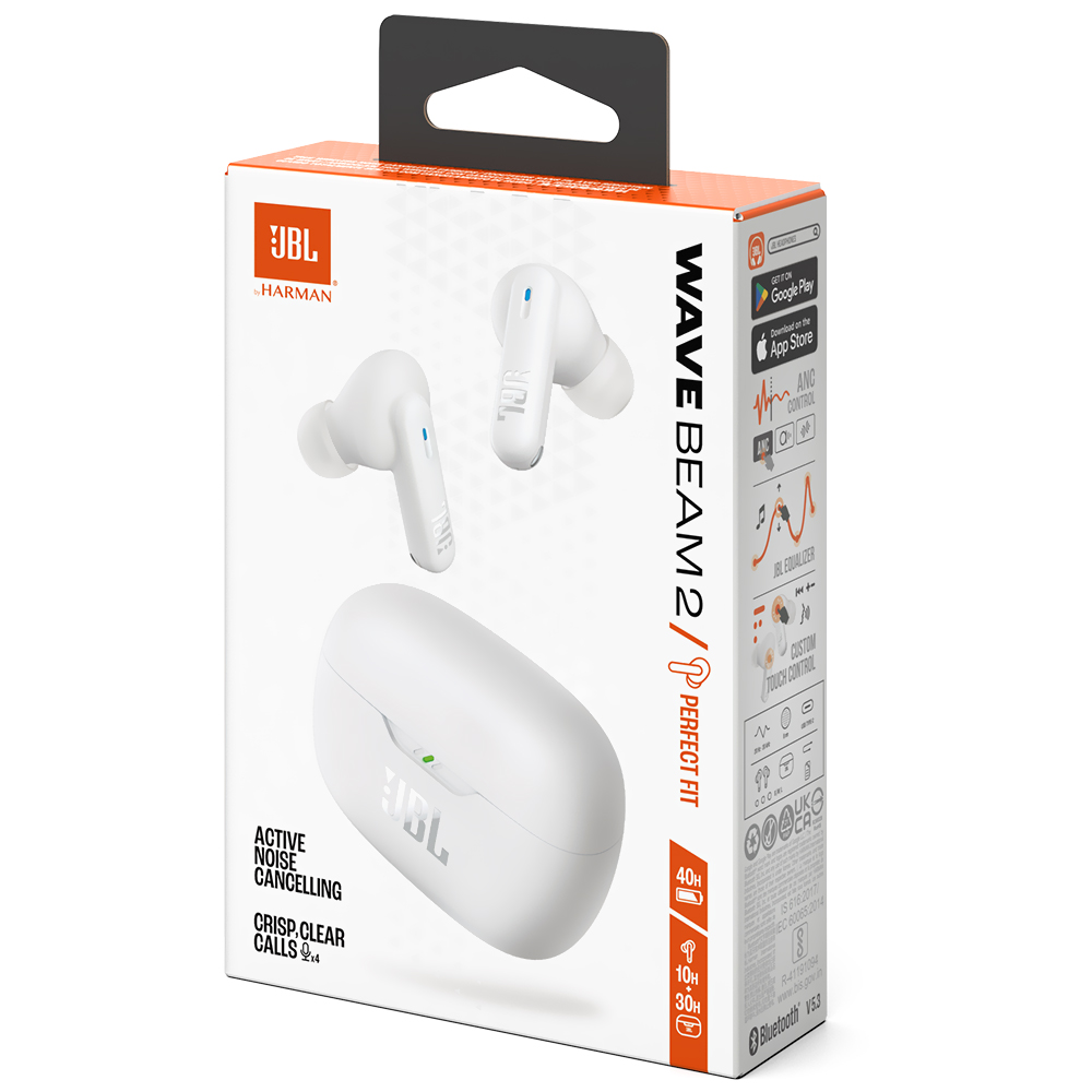 Auricular JBL Wave Beam 2 Perfect Fit TWS Bluetooth - Blanco