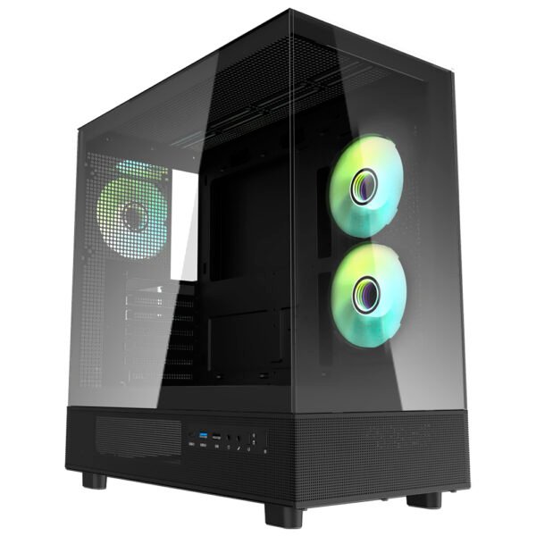 Gabinete Gamer darkFlash DPX90 ATX 3 Cooler ARGB Negro