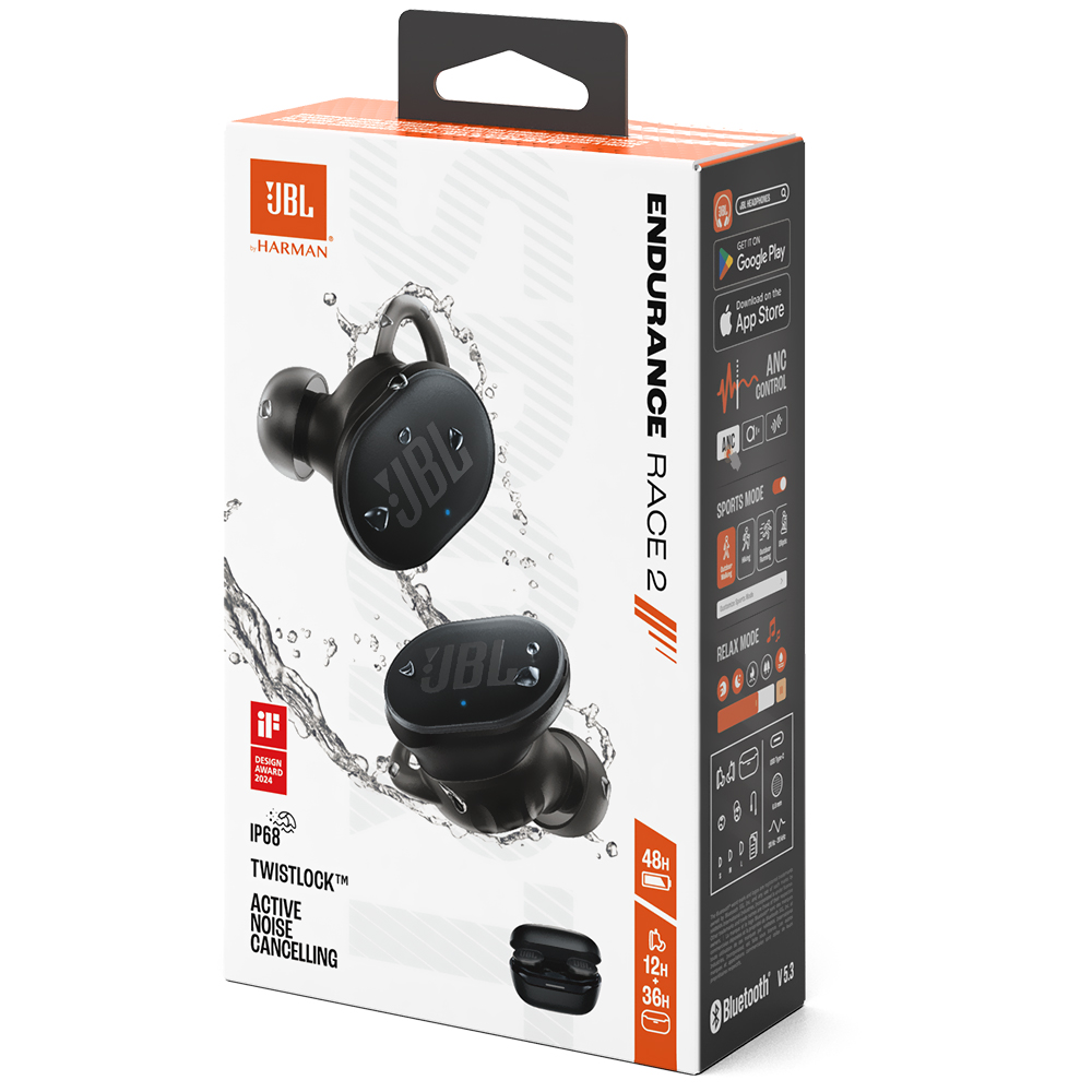 Auricular JBL Endurance Race 2 Waterproof TWS Bluetooth - Negro