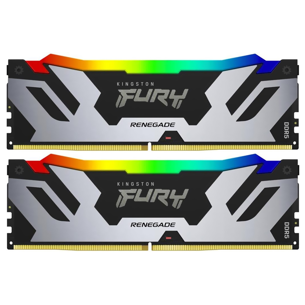 Memoria RAM Kingston Fury Renegade DDR5 96GB (2x48GB) 6400MHz RGB - Negro / Plata (KF564C32RSAK2-96)
