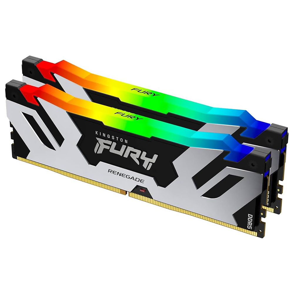 Memoria RAM Kingston Fury Renegade DDR5 96GB (2x48GB) 6400MHz RGB - Negro / Plata (KF564C32RSAK2-96)