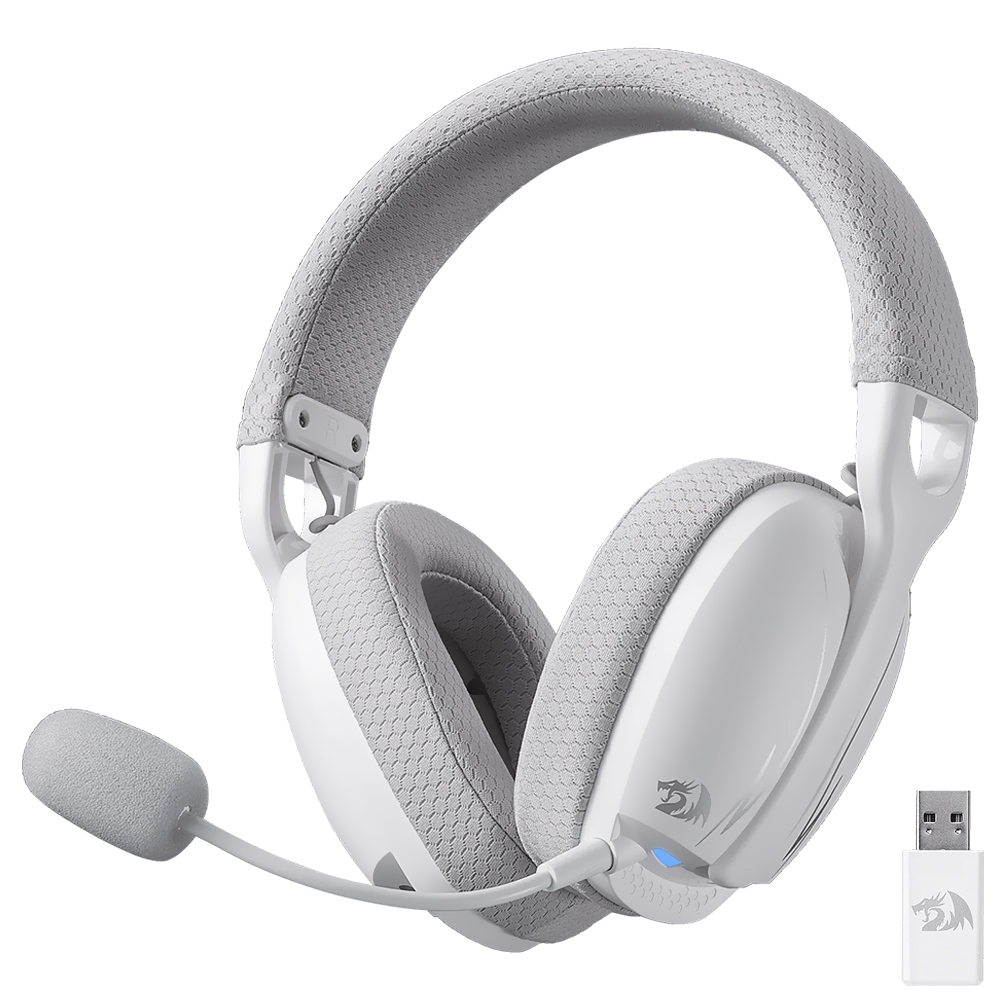 Auricular Gamer Redragon H878WG Skuld Pro Wireless - Blanco Gris