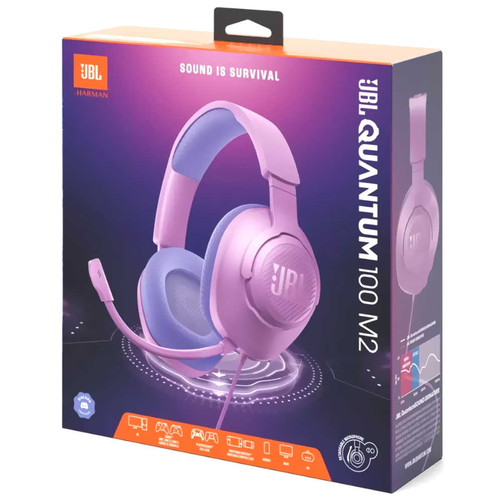 Auricular Gamer JBL Quantum 100 M2 Con Cable - Morado