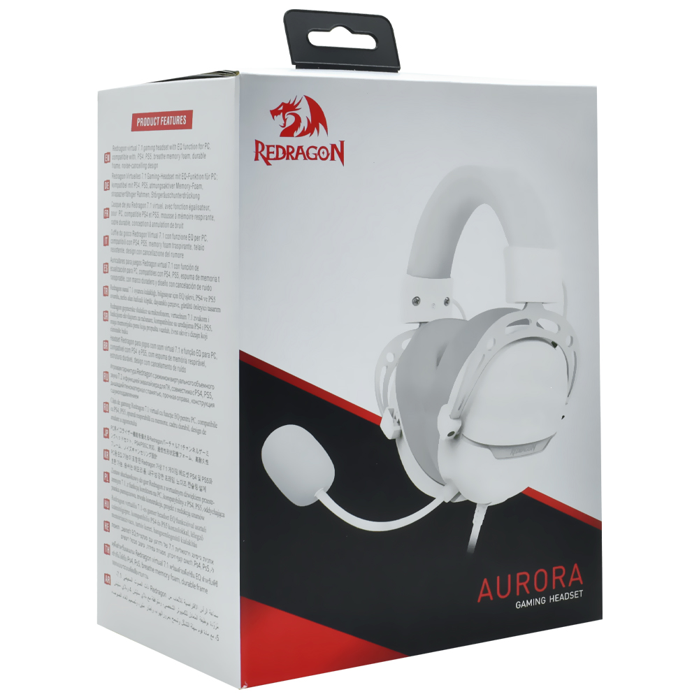 Auricular Gamer Redragon H376WG Aurora Con Cable - Blanco Gris