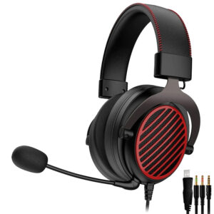 Auricular Gamer Redragon H540 Luna Con Cable - Negro Rojo