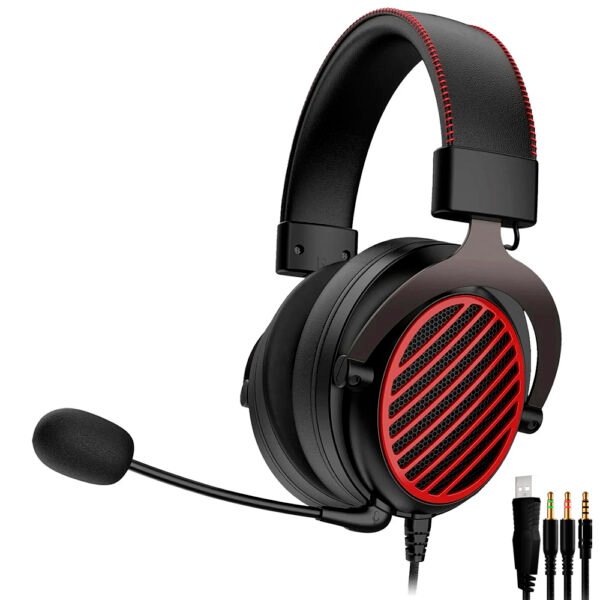 Auricular Gamer Redragon H540 Luna  Con Cable - Negro  Rojo