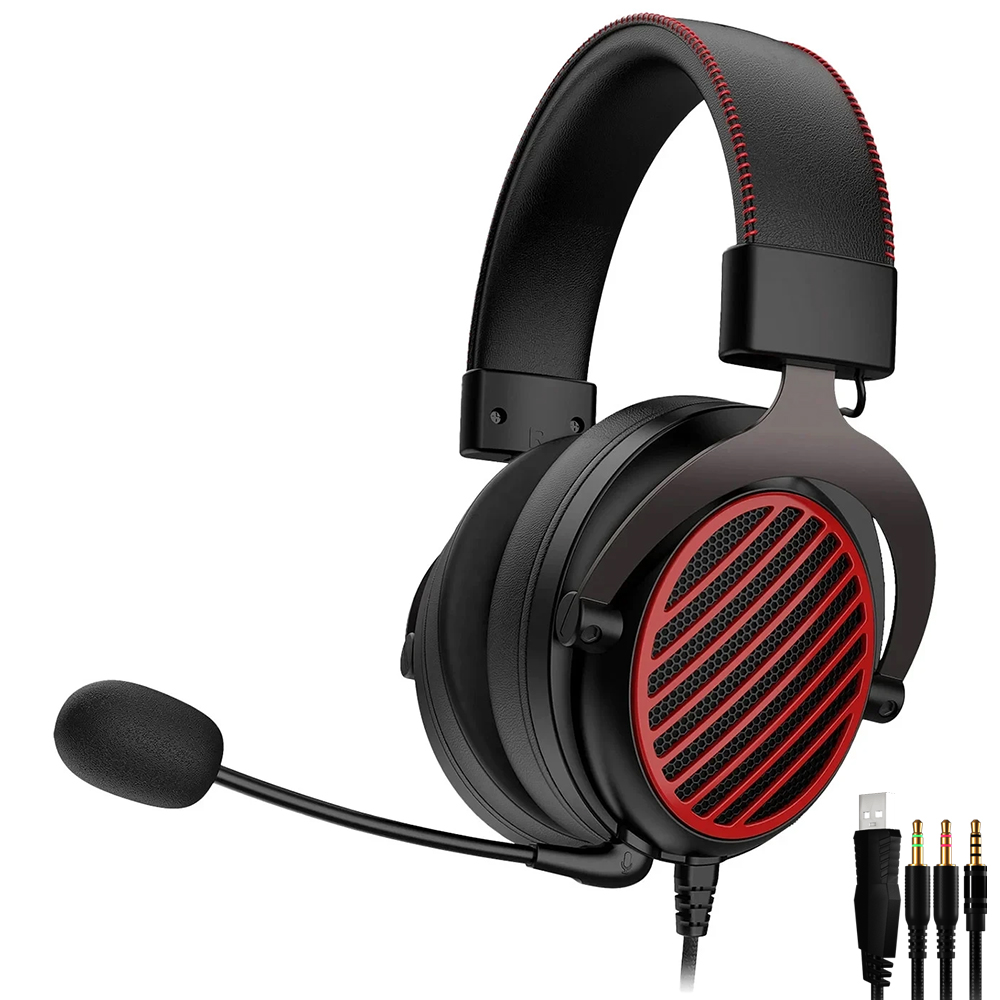 Auricular Gamer Redragon H540 Luna Con Cable - Negro Rojo