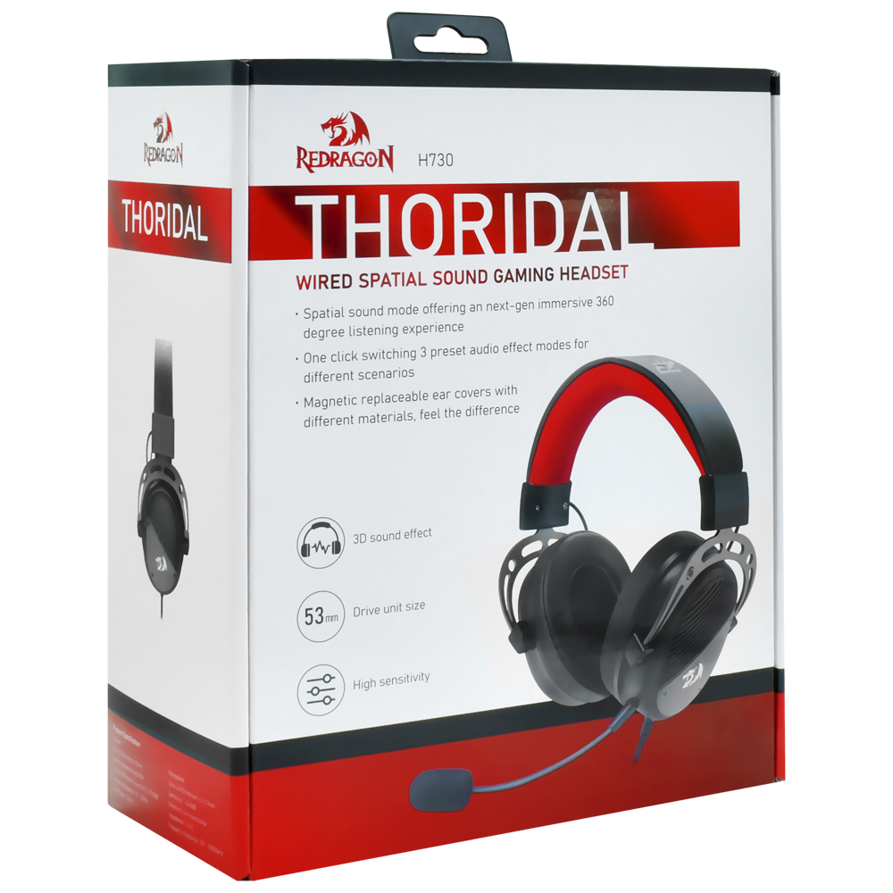 Auricular Gamer Redragon H730 Thoridal Con Cable - Negro