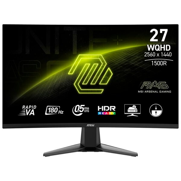 Monitor Gamer MSI Mag 27CQ6F 27" WQHD Curvo VA 180Hz 0.5Ms Negro
