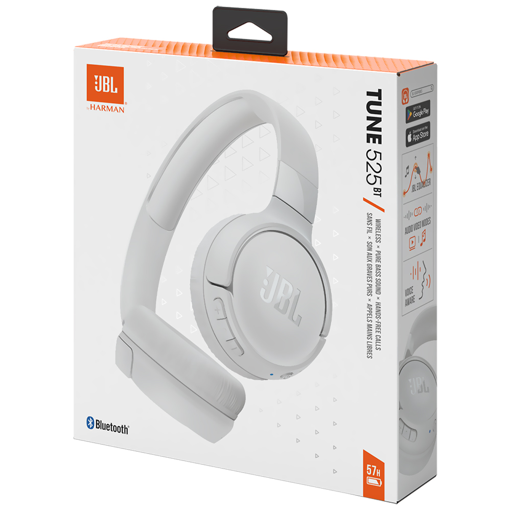 Auricular JBL Tune T525BT Pure Bass Bluetooth - Blanco