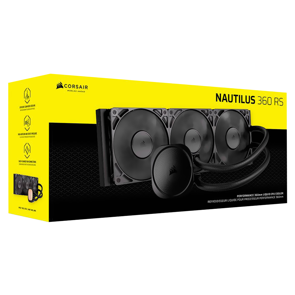 Water Cooler para Procesador Corsair Nautilus 360 RS 360MM - Negro (CW-9060089-WW)