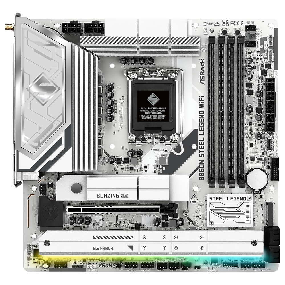 Placa Madre ASRock B860M Steel Legend Wi-Fi Socket LGA 1851 DDR5