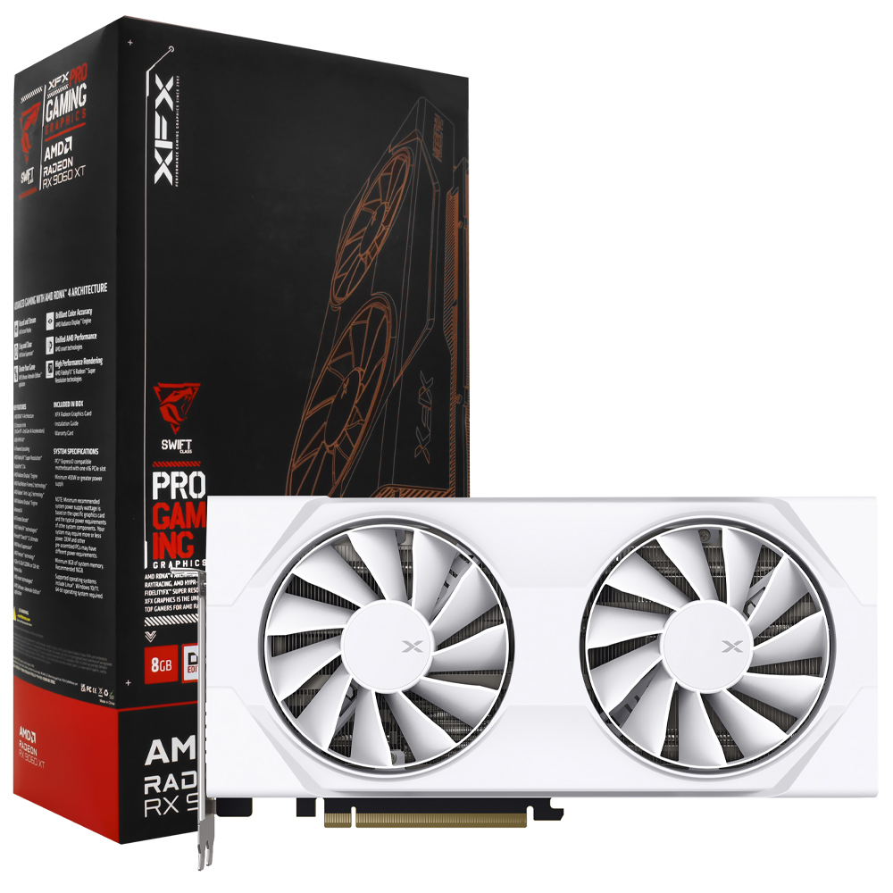 Tarjeta Gráfica XFX Swift OC Gaming White Edition 8GB Radeon RX9060 XT - RX-96TSW8GWQ