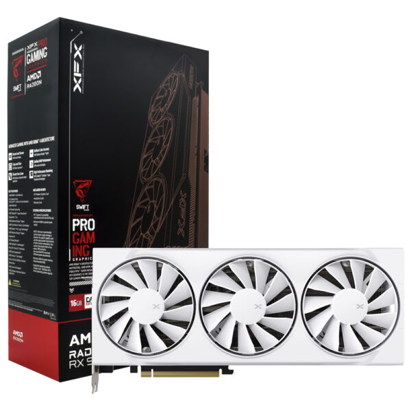 Tarjeta Gráfica XFX Swift OC Gaming White Edition 16GB Radeon RX9070 XT GDDR6 RX-97SWFT3W7