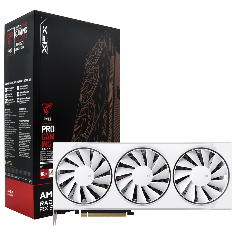 Tarjeta Gráfica XFX Swift OC Gaming White Edition 16GB Radeon RX9070 XT GDDR6 RX-97SWFT3W7
