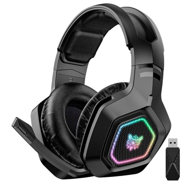 Auricular Con Micrófono Gamer Onikuma B100 RGB Inalámbrico Negro