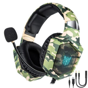 Auricular Gamer Onikuma K8 Professional LED Con Cable - Camuflado Verde