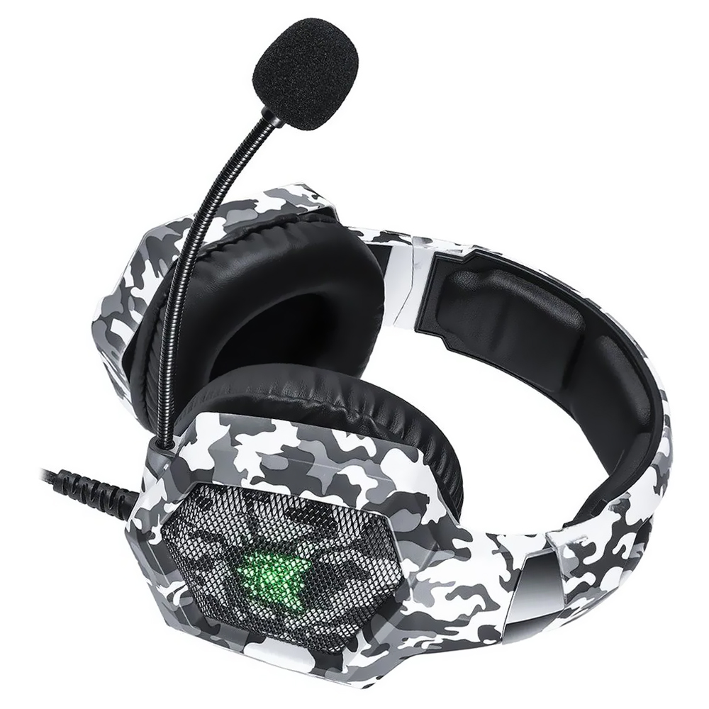 Auricular Gamer Onikuma K8 Professional LED Con Cable - Camuflado Blanco