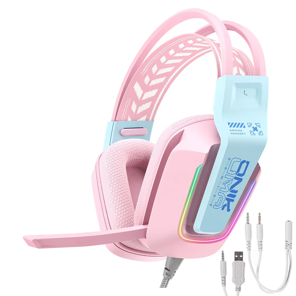 Auricular Gamer Onikuma X13 RGB Con Cable - Rosa