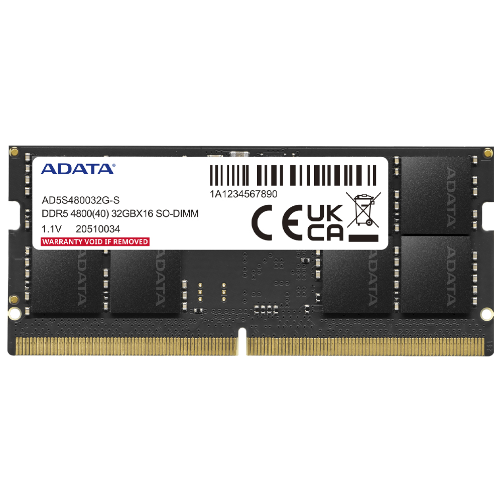 Memoria RAM Notebook ADATA DDR5 32GB 4800MHz AD5S480032G-S