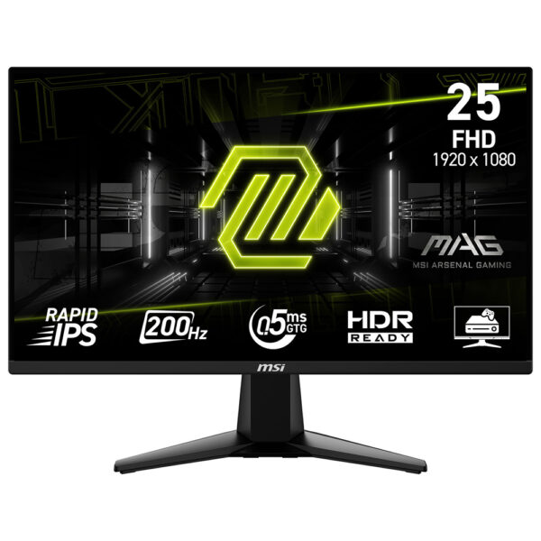 Monitor Gamer MSI Mag 255F E20 25" FHD 200Hz 0.5Ms Negro