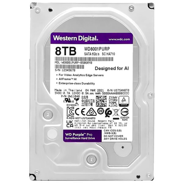 HDD Western Digital 8TB WD Purple Pro 3.5" SATA 3 7200RPM WD8001PURP